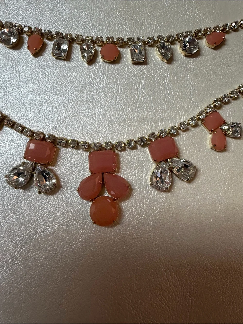 kate spade Gold-Tone Layered Necklace with Pink and Clear Stones